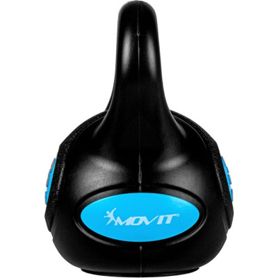 MOVIT Kettlebell činka - 3 kg, čierna/svetlomodrá