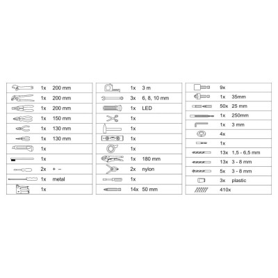 Kufor s náradím Home - 550 kusov, 45 x 36 x 13 cm