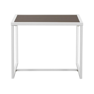Moderný záhradný nábytok z kovu a polywoodu, 5 dielov, sivý