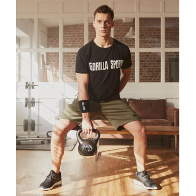 Gorilla Sports Kettlebell činka, plast, čierna, 10 kg