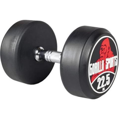 Gorilla Sports Jednoručné činky červeno/biele, 2 x 22,5 kg