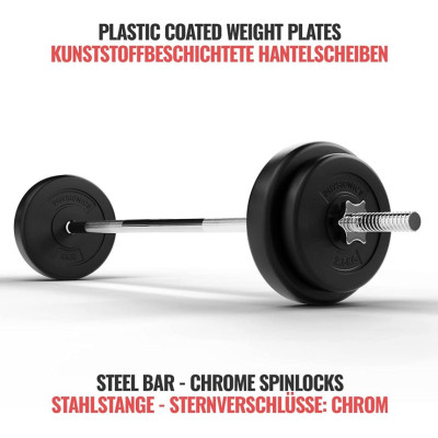PHYSIONIC vzpieračský set so závažím, 120 cm, 20 kg