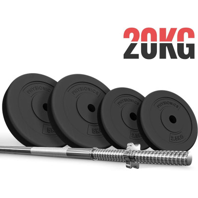 PHYSIONIC vzpieračský set so závažím, 120 cm, 20 kg