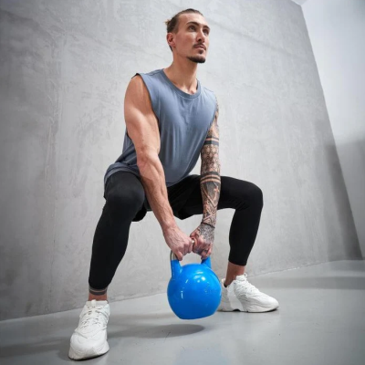 Gorilla Sports Súťažný kettlebell, modrý, 12 kg