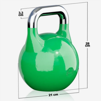 Gorilla Sports Súťažný kettlebell, zelený, 24 kg