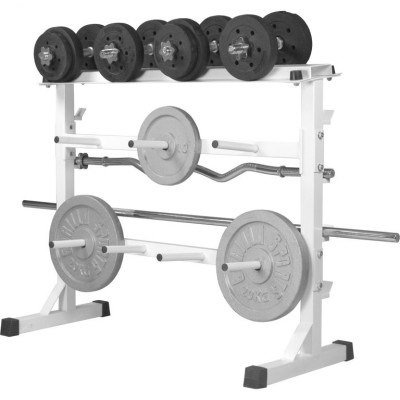 Gorilla Sports Stojan na závažie a činky 30/31 mm, biely