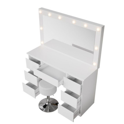 Kozmetický stolík s LED zrkadlom a stoličkou