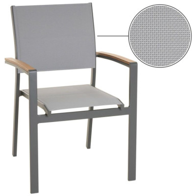 Záhradný set, rozkladací stôl a 6 stohovateľných stoličiek