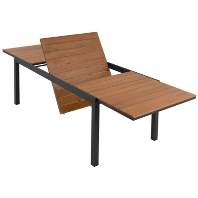 Záhradný set, rozkladací stôl a 6 stohovateľných stoličiek