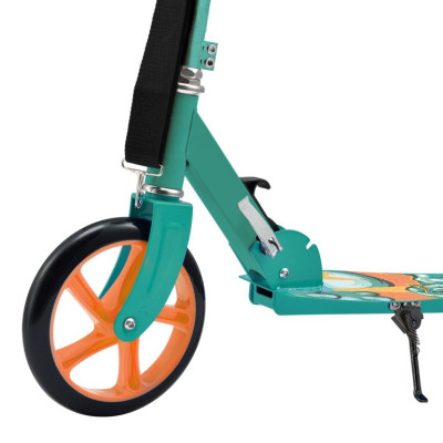 Detská kolobežka s veľkými kolesami a popruhom, Dino - mint
