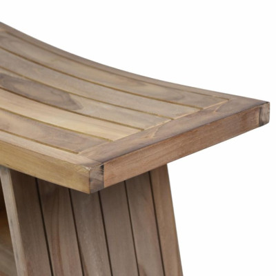 Stolička DIVERO, masívny ošetrený teak, 60 x 35 x 45 cm