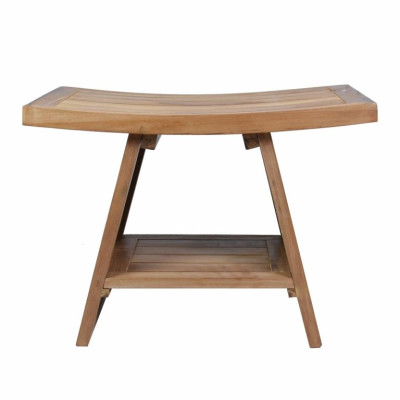 Stolička DIVERO, masívny ošetrený teak, 60 x 35 x 45 cm