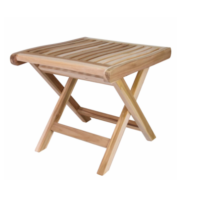 Skladacia teaková stolička Divero do kúpeľne, 45 cm