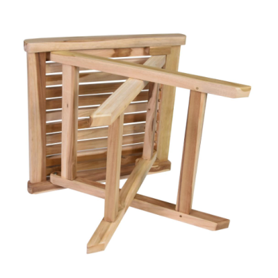 Skladacia teaková stolička Divero do kúpeľne, 45 cm