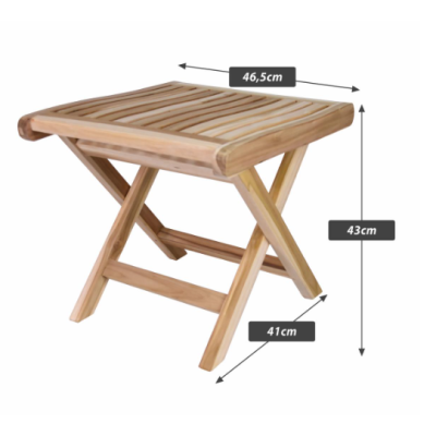 Skladacia teaková stolička Divero do kúpeľne, 45 cm