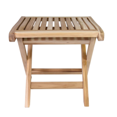 Skladacia teaková stolička Divero do kúpeľne, 45 cm