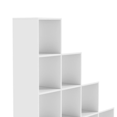 MIADOMODO stupňovitý regál veľký, voľne stojaci, biely