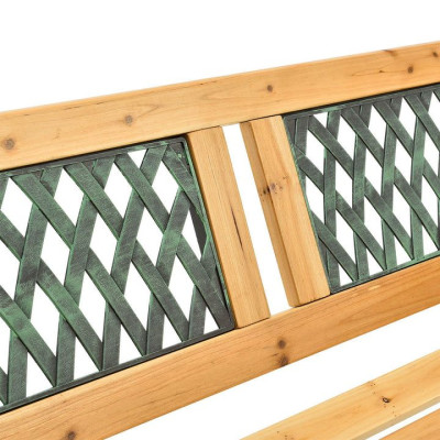 Záhradná lavička 122 cm, drevo a liatina