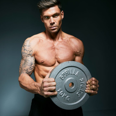 Gorilla Sports Liatinový záťažový kotúč, strieborný, 10 kg