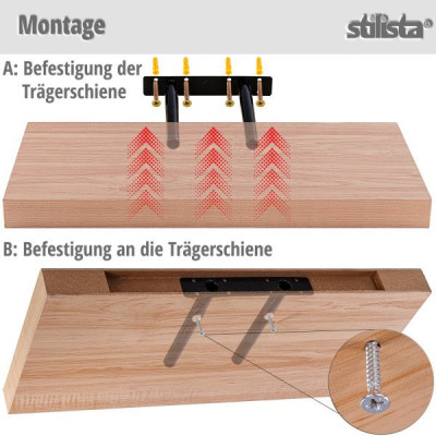 Stilista nástenná polica Volato, 40 cm, svetlé drevo