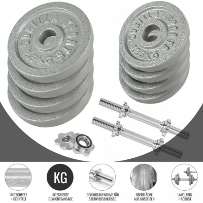 Gorilla Sports Sada činiek, liatina, 20 kg