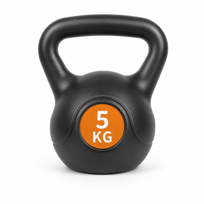 Kettlebell 5 kg plastový s cementovou výplňou