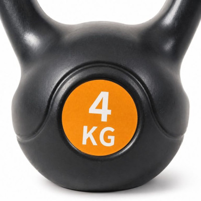 Kettlebell 4 kg plastový s cementovou výplňou
