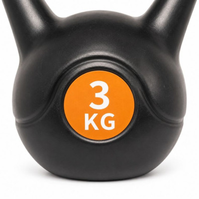 Kettlebell 3 kg plastový s cementovou výplňou