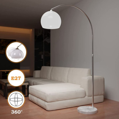 Jago Stojacia oblúková lampa, biela, 130 - 180 cm