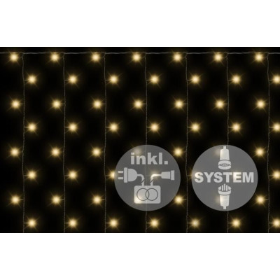 NEXOS diLED svetelný záves 200 LED, teplá biela + napájanie