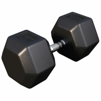 Gorilla Sports Šesťhranná pogumovaná činka, 50 kg