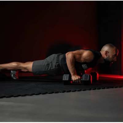 Gorilla Sports Šesťhranná pogumovaná činka, 50 kg