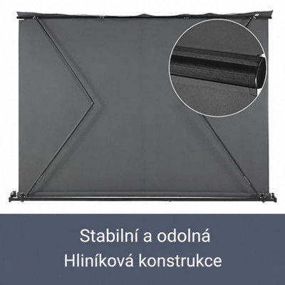 Vonkajšia markíza 350 x 300 cm,sivá, s nastaviteľným sklonom