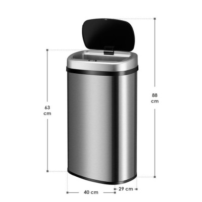 Automatický odpadkový kôš 60 l s pohybovým senzorom, nerez