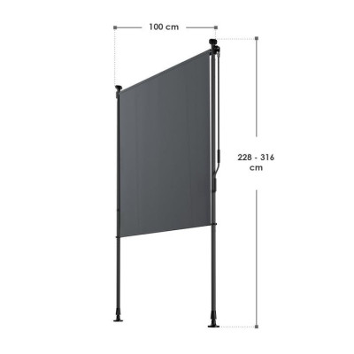 Vertikálna markíza na balkón 100 x 228-316, ochrana proti UV