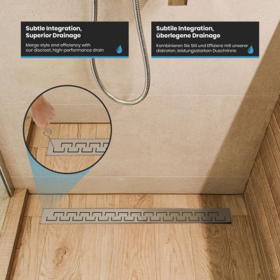 Aquamarin Sprchový podlahový žľab geometrický, 90 cm