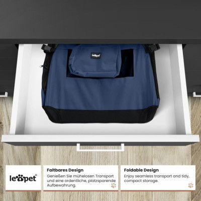Leopet Prepravný box pre psov S, 49,5 x 34,5 x 35 cm, modrý