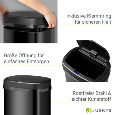 Automatický bezdotykový odpadkový kôš 50 l – čierny