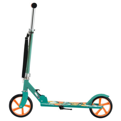 Detská kolobežka s veľkými kolesami a popruhom, Dino - mint