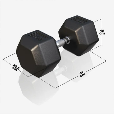 Gorilla Sports Šesťhranná pogumovaná činka, 35 kg