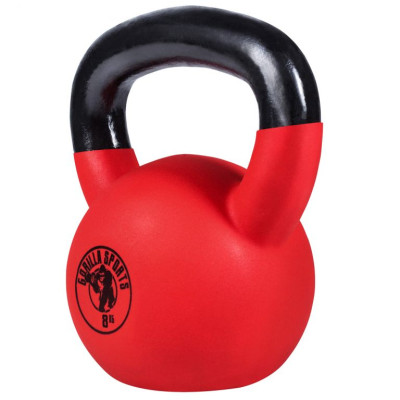 Gorilla Sports Kettlebell činka, pogumovaný povrch, 8 kg