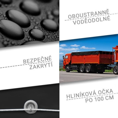 JAGO Plachta 650 g/m², hliníková oka, šedá, 5 x 8 m
