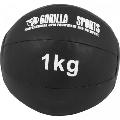 Gorilla Sports Sada kožených medicinbalov, 55 kg, čierna