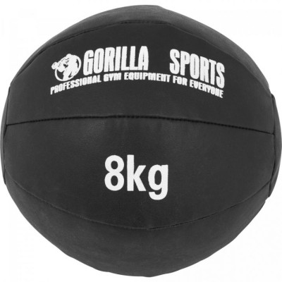Gorilla Sports Sada kožených medicinbalov, 55 kg, čierna