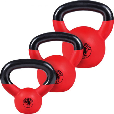 Gorilla Sports Sada kettlebellov, pogumovaný povrch, 24 kg