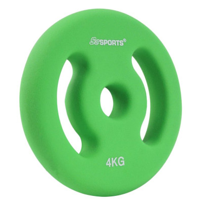 ScSPORTS Neoprénové kotúče 2x4 kg, zelené, 30/31 mm otvor