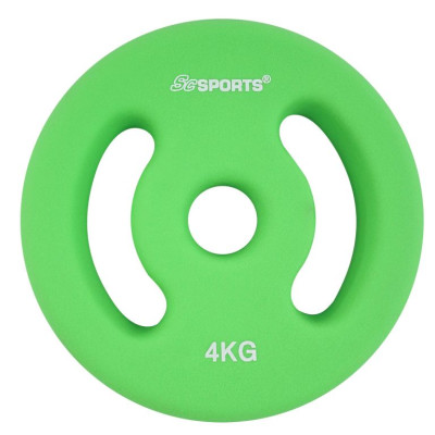 ScSPORTS Neoprénové kotúče 2x4 kg, zelené, 30/31 mm otvor
