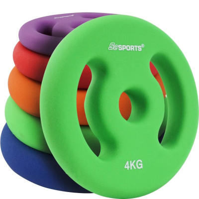 ScSPORTS Neoprénové kotúče 2x4 kg, zelené, 30/31 mm otvor