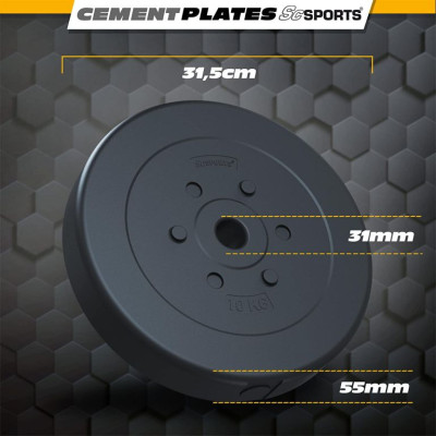ScSPORTS Sada závaží 2x10 kg, plastové, priemer 30 mm
