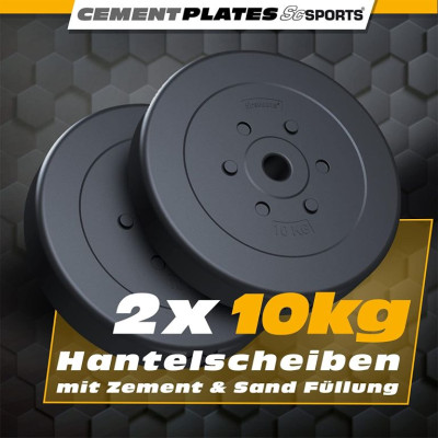 ScSPORTS Sada závaží 2x10 kg, plastové, priemer 30 mm